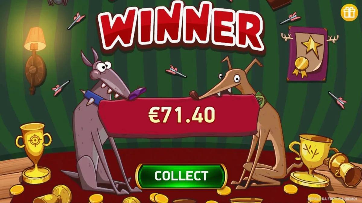 Buffalo da Fortuna slot machine interface na may temang American frontier